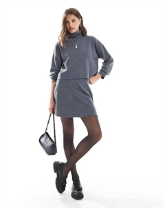 Мини-юбка с отделкой швом, серого цвета Only