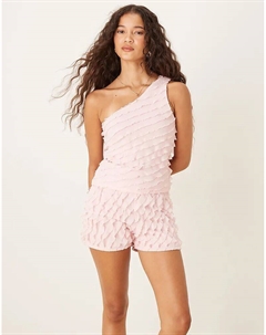 Комбинируемые шорты с рюшами нежно-розового цвета Asos design