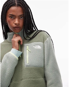 Флисовая кофта North Face Yumiori с застежкой-молнией 1/4 зеленого цвета The north face