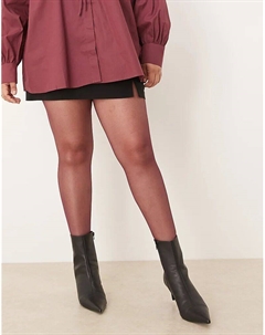 Суперэластичные колготки DESIGN Curve с задним швом в цвете бордо Asos