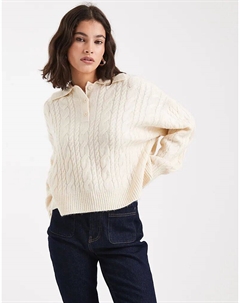 Трикотажный топ-поло кремового цвета Asos design