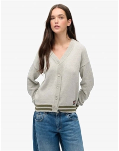 Вязаный кардиган Slouchy цвета «ледниково-серый меланж» Superdry