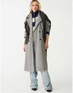 Мягкий на ощупь тренчкот в сером меланже Stradivarius