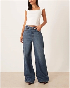 Джинсы Studs из 100% хлопка, широкие, с заклепками, цвета индиго Mango