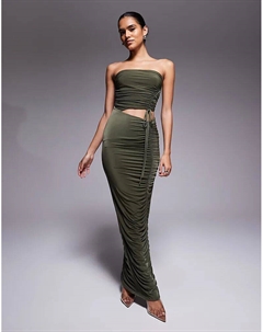 Платье макси со сборками и сборками Asos design