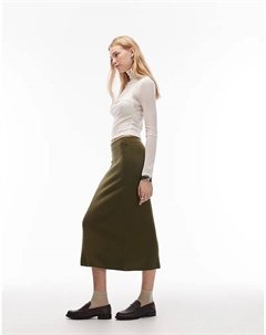 Трикотажная супермягкая юбка в стиле 90-х от зеленого цвета Asos design