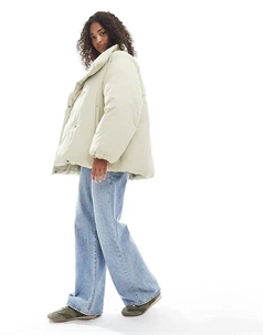 Пуховик с воротником-стойкой цвета шалфея Asos design