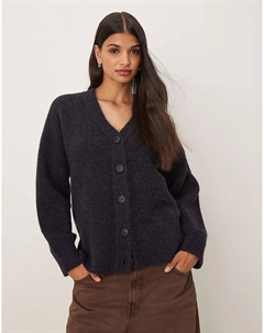 Кардиган из альпаки премиум-класса сланцево-синего цвета - NAVY Asos design