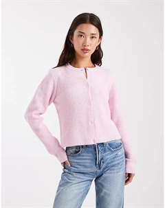 Мягкий трикотажный кардиган с длинными рукавами цвета розового Pieces