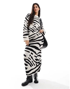 Трикотажная макси-юбка цвета зебры Asos design