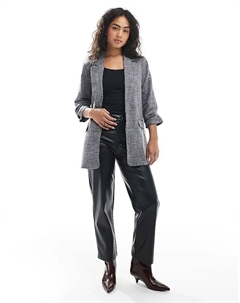 Блейзер с присборенными рукавами меланжевого цвета с солью и перцем Vero moda