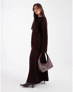 Шерстяной трикотажный джемпер свободного кроя с широкими рукавами, цвет сливовый 4th & reckless