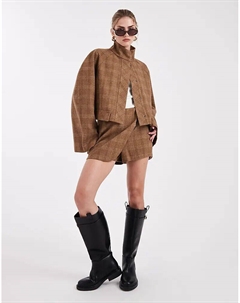 Юбка-шорты, приталенная, в клетку с начесом Asos design