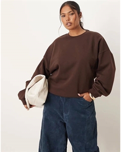 Толстовка Curve Ultimate с начесом сзади от DESIGN в шоколадном цвете Asos