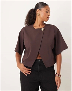 Строгий жакет с золотыми пуговицами DESIGN Curve цвета шелковицы Asos