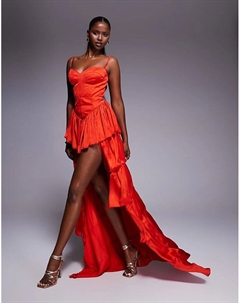 Длинное платье-трансформер с оборками и поясом Circa Dolce от The Dolls House красного цвета The dolls house circa