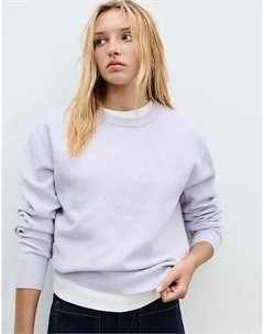 Мягкий на ощупь базовый трикотажный свитер сиреневого цвета Stradivarius