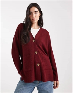 Свободный кардиган бордового цвета Only