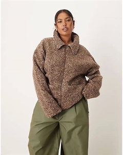 Флисовая кофта DESIGN Curve с воротником-стойкой и застежкой-молнией в двух нейтральных тонах Asos