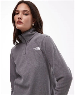 Флисовая кофта North Face Glacier с застежкой-молнией 1/4 серого цвета The north face