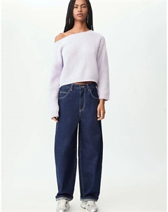 Свитер с вырезом-лодочкой в ​​лиловом цвете Stradivarius