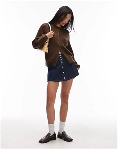 Вязаный кардиган реглан коричневого цвета Asos design