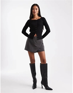 Юбка-шорты с запахом и средней талией, цвет темно-серый Only