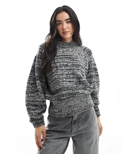 Джемпер с рукавами-фонариками из однотонной ткани с несколькими узорами Asos design