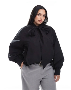 Рубашка свободного кроя с бантом и изогнутым воротником DESIGN Asos