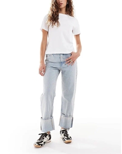 Джинсы с отворотами, свободного кроя, выбеленные Calvin klein jeans