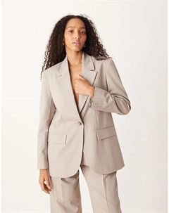 Свободный пиджак в серо-коричневую полоску Asos design