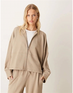 Толстовка-бомбер на молнии от цвета хаки Asos design