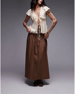 Юбка макси с заниженной талией коричневого цвета Asos design