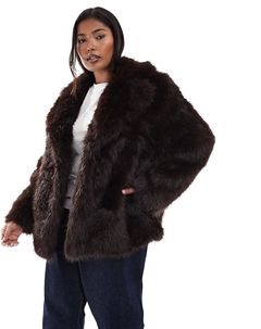 Искусственная шуба Curve коричневого цвета New look
