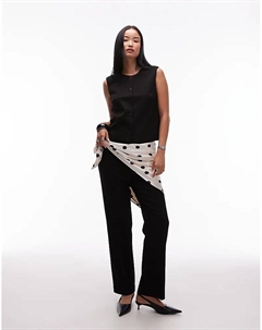 Костюмные брюки прямого кроя черного цвета Object