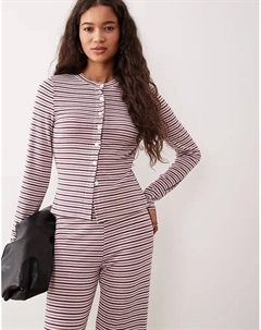 Кардиган на пуговицах в ягодную полоску Asos design