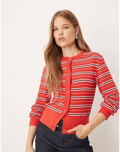 Кардиган с текстурированной полоской в ​​красную полоску Asos design