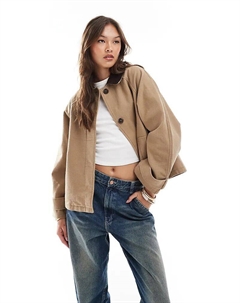 Куртка с контрастным воротником в каменном цвете Asos design