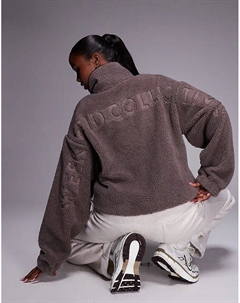 Флисовая кофта Weekend Collective Borg с выжженной графикой в ​​серо-коричневом цвете Asos weekend collective