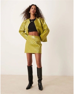 Мини-юбка с пайетками, оливкового цвета Ghospell