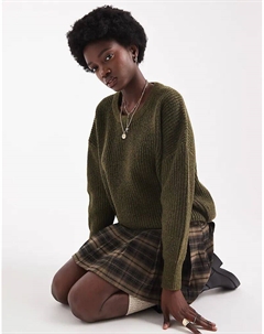 Джемпер с круглым вырезом оливкового цвета Brave soul