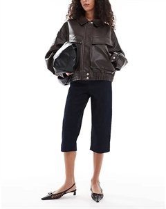 Джинсовые брюки-капри из эластичного денима, цвет: промытый Asos design