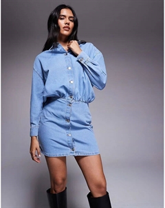 Джинсовое мини-платье бледно-белого цвета Asos design