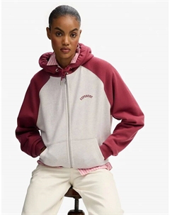 Толстовка Essential с капюшоном и застежкой-реглан на молнии с логотипом в цвете винтажный белый/бордо-красный Superdry