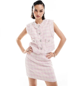 Мини-юбка-трапеция из букле розового цвета Asos design