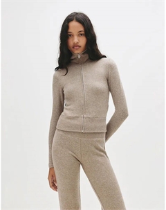 Мягкая на ощупь куртка на молнии цвета охры Pull & bear