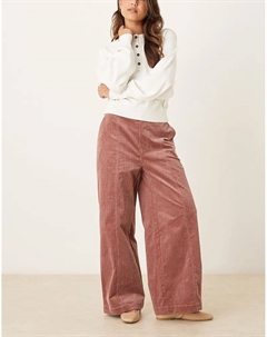 Широкие вельветовые брюки-грейзеры розового цвета Asos design