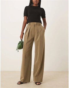 Свободные брюки с защипами оливкового цвета Asos design