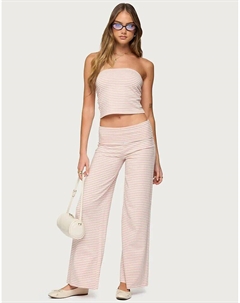 Отредактированные полосатые брюки Lilah в розово-белой гамме Edikted