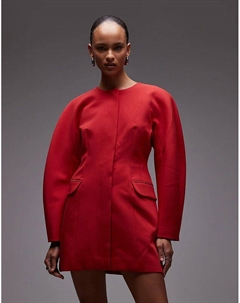 Платье-блейзер с рукавами-коконами от красного цвета Asos design